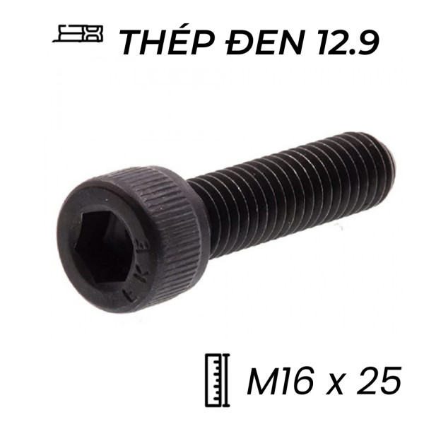 Lục Giác Chìm Đầu Trụ Thép Đen 12.9 DIN912 M16x25