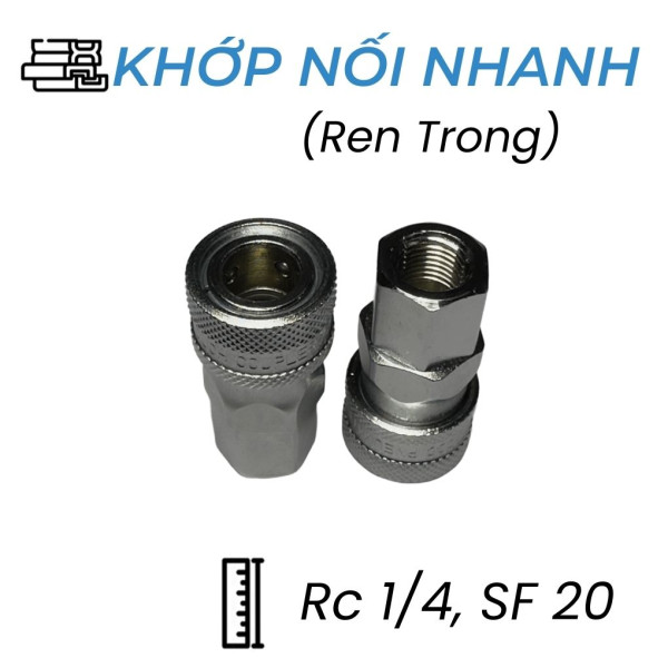 Khớp Nối Nhanh Khí Nén Bi Cái Ren Trong Rc1/4 CDC SF 20