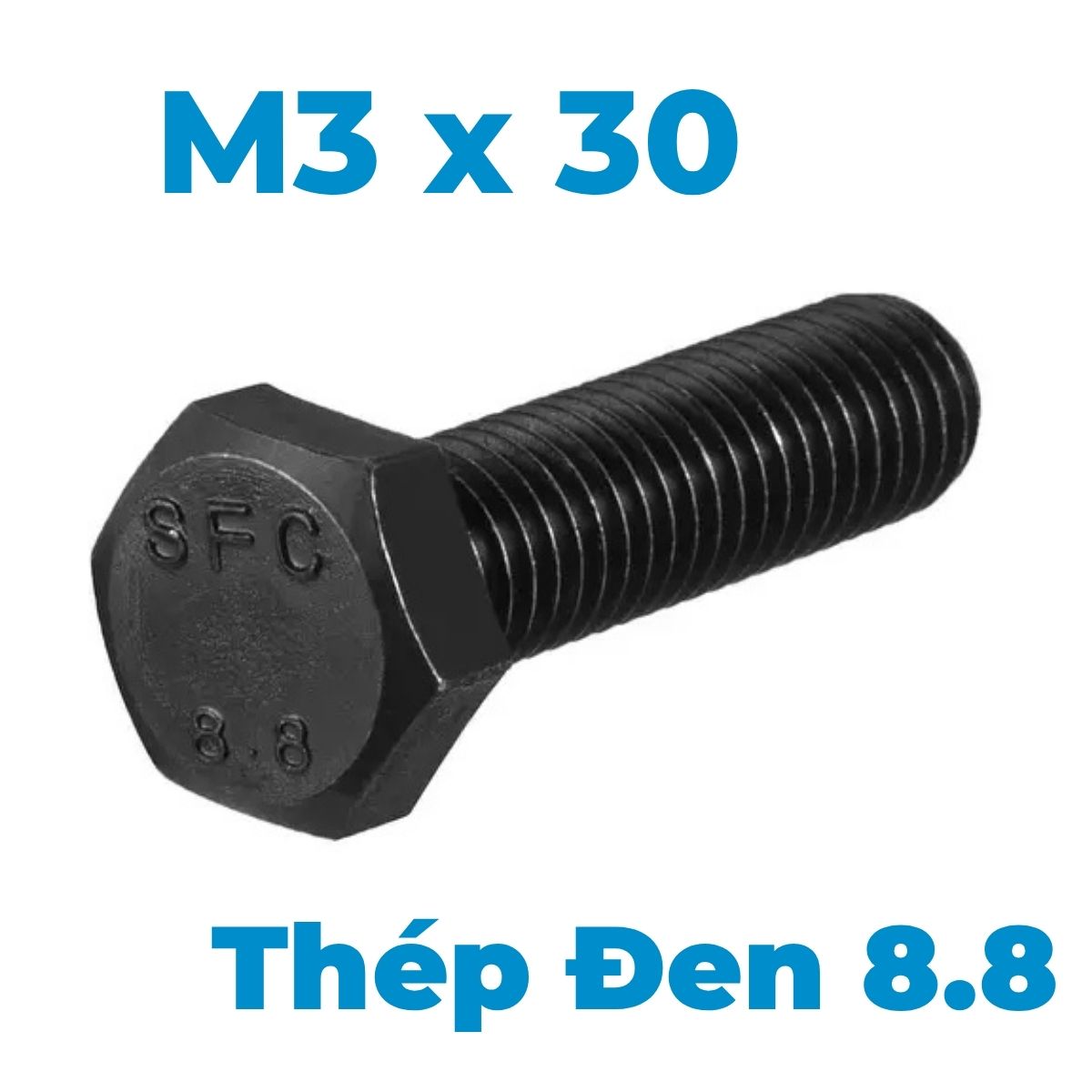 Bulong Thép Đen 8.8 DIN933 M3x30