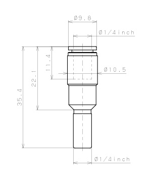 Bản vẽ kỹ thuật Bộ Tạo Chân Không Dòng VY Pisco VYF1/4-1/4M