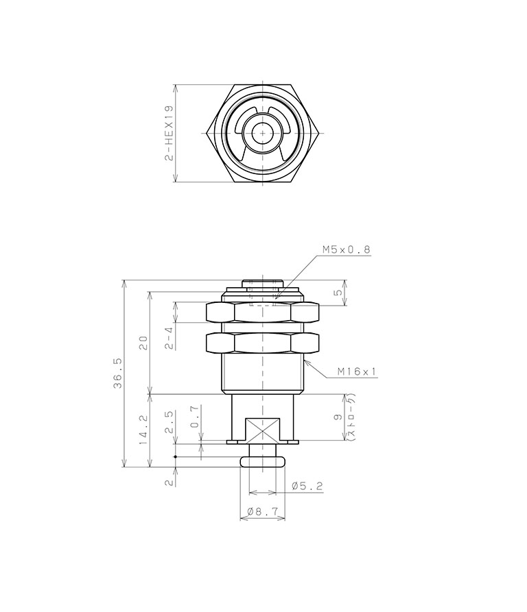 Bản vẽ kỹ thuật Giá Đỡ Nấm Hút Chân Không Có Lò Xo, Pisco VPHC-T15-9-M5