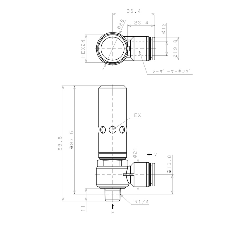 Bản vẽ kỹ thuật Bộ Tạo Chân Không Dòng VH - VS Pisco VHE20-1202
