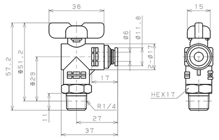 Bản vẽ kỹ thuật Van Bi Khí Nén, Loại 20 & 60 Pisco BVLC20-0602