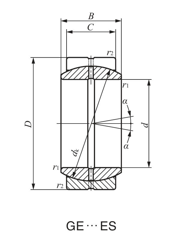 Bản vẽ kỹ thuật Vòng Bi Mắt Trâu 40x62x22 mm IKO GE40ES