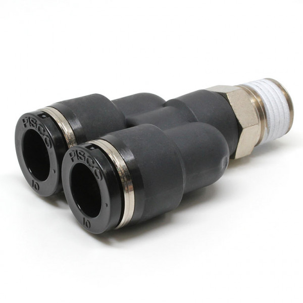 Đầu Nối Nhanh Khí Nén Dạng Chữ Y Ren Ngoài Pisco PX10-02W-C