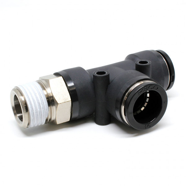 Đầu Nối Nhanh Khí Nén Dạng Chữ T Ren Ngoài Pisco PD16-04W-C