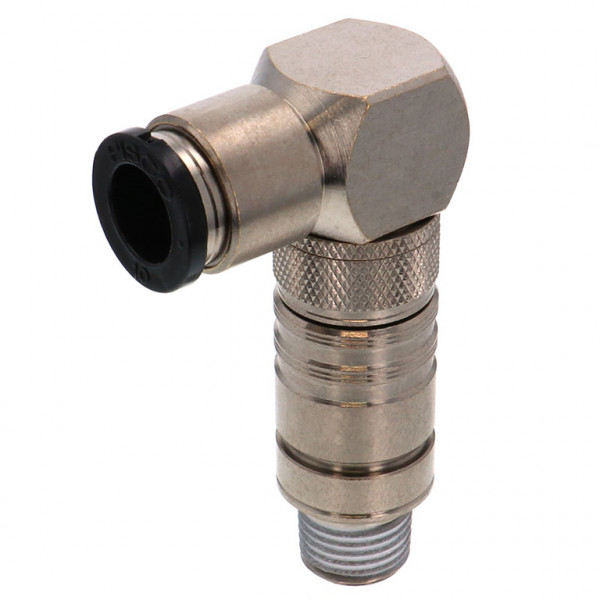 Bộ Đầu Ngạnh Nối Ống Dẫn Điều Khiển Nhiệt Độ Khuôn Đúc Dạng Cong 90°, Có Van Tự Ngắt Pisco ASL10-1002