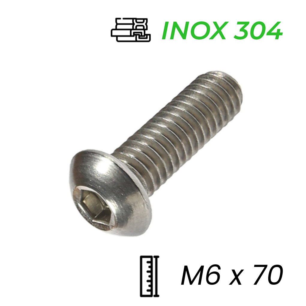 Lục Giác Chìm Mo Inox 304 ISO7380 M6x70
