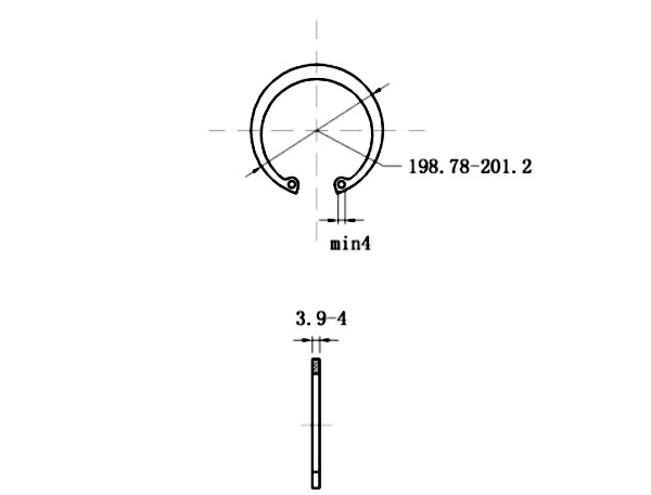 Bản vẽ kỹ thuật Phe Gài Lỗ Thép 65Mn DIN472 D190x4.0