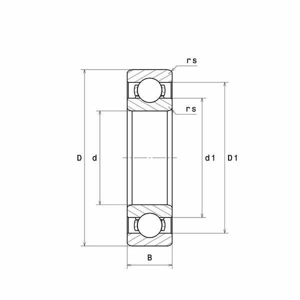 Bản vẽ kỹ thuật Vòng Bi Cầu Một Dãy Có Rãnh Vòng Hãm 30x65x19mm NTN 3TM-6203CM17
