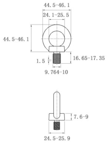 Bản vẽ kỹ thuật Bulong Vòng Thép Mạ Kẽm DIN580 M10x17