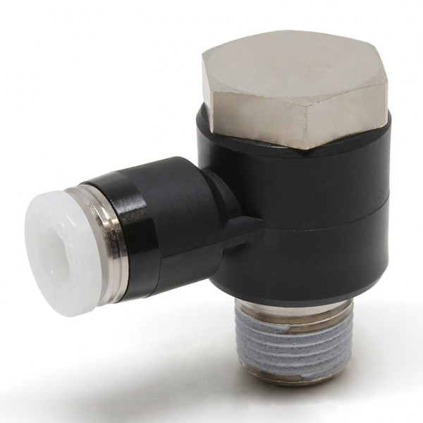 Đầu Nối Nhanh Khí Nén Cong 90° Đầu Lục Giác Trụ Ren Ngoài Pisco PH3/16-N2U