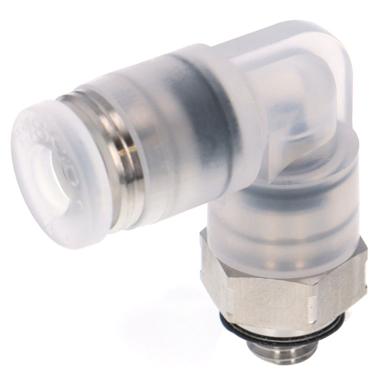 Đầu Nối Nhanh Khí Nén Dạng Cong 90° Ren Ngoài Pisco PPL1/4-M5SUS-F