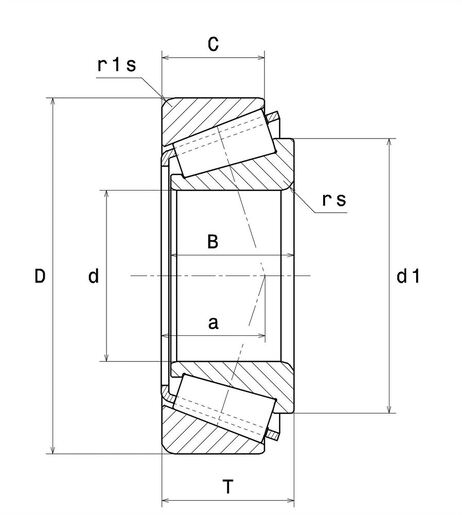 Bản vẽ kỹ thuật Vòng Bi Côn 1 Dãy 130x230x67.75 mm NTN 32226U
