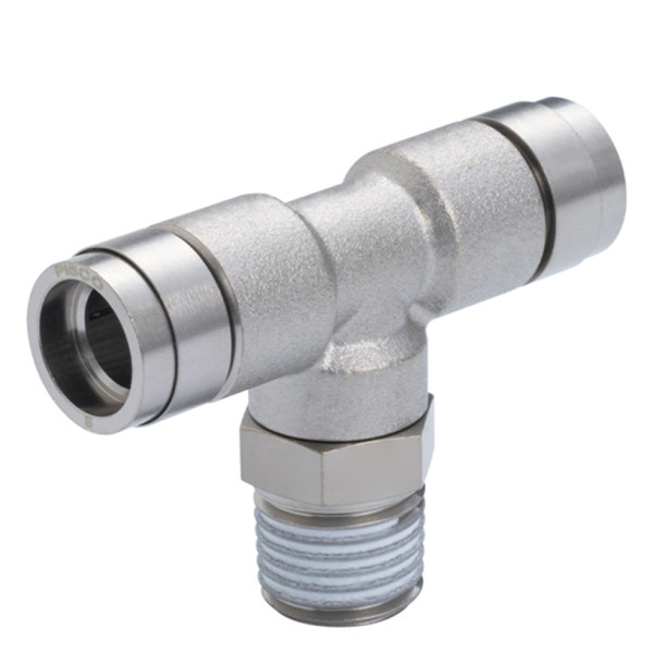 Đầu Nối Nhanh Khí Nén Dạng Chữ T Ren Ngoài Pisco KB8-03