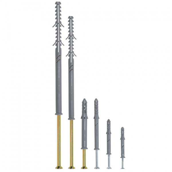 Tắc Kê Khung Bao Liền Hưng Thịnh Màu Xám (Bộ Nhựa - Vit) Ø6 x 60mm (100 Cái)