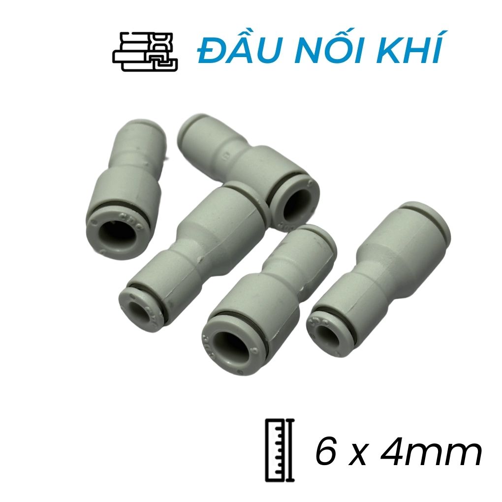 Đầu Nối Nhanh Khí Nén Giảm Ø6x4mm CDC MPG 0604-W (Màu Trắng)