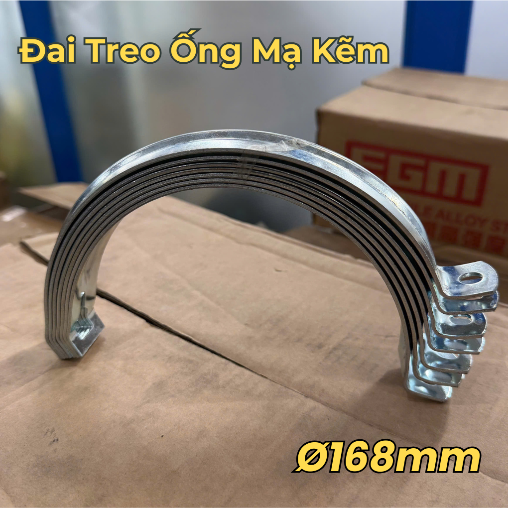 Đai Treo Ống Hai Mảnh Thép Mạ Kẽm (DN150) Ø168mm