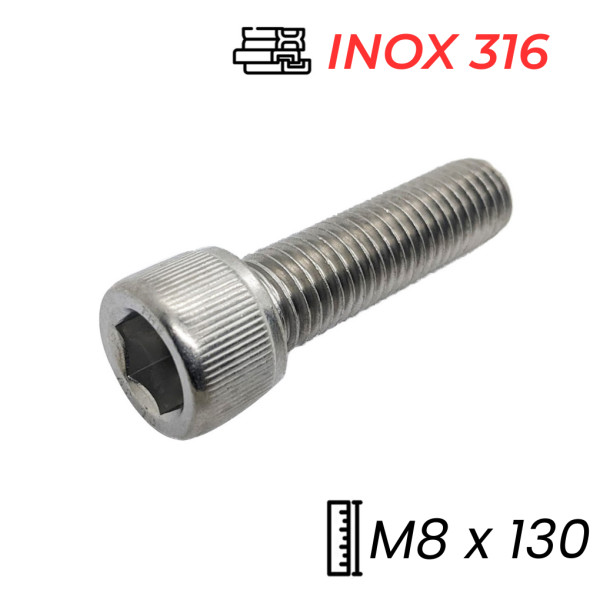 Lục Giác Chìm Đầu Trụ Inox 316 DIN912 M8x130