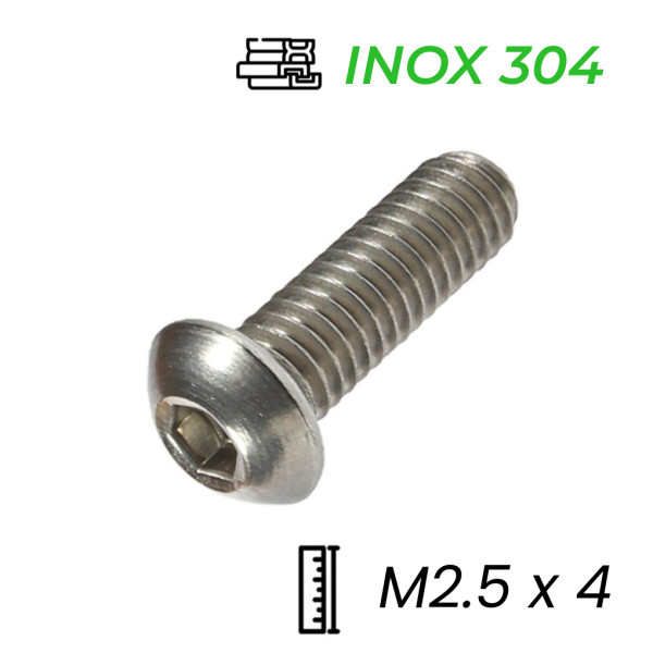 Lục Giác Chìm Mo Inox 304 ISO7380 M2.5x4