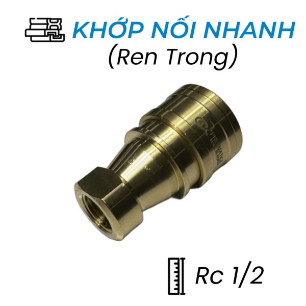Khớp Nối Nhanh Khí Nén Đồng Bi Cái Ren Trong Rc1/2 CDC SP S04