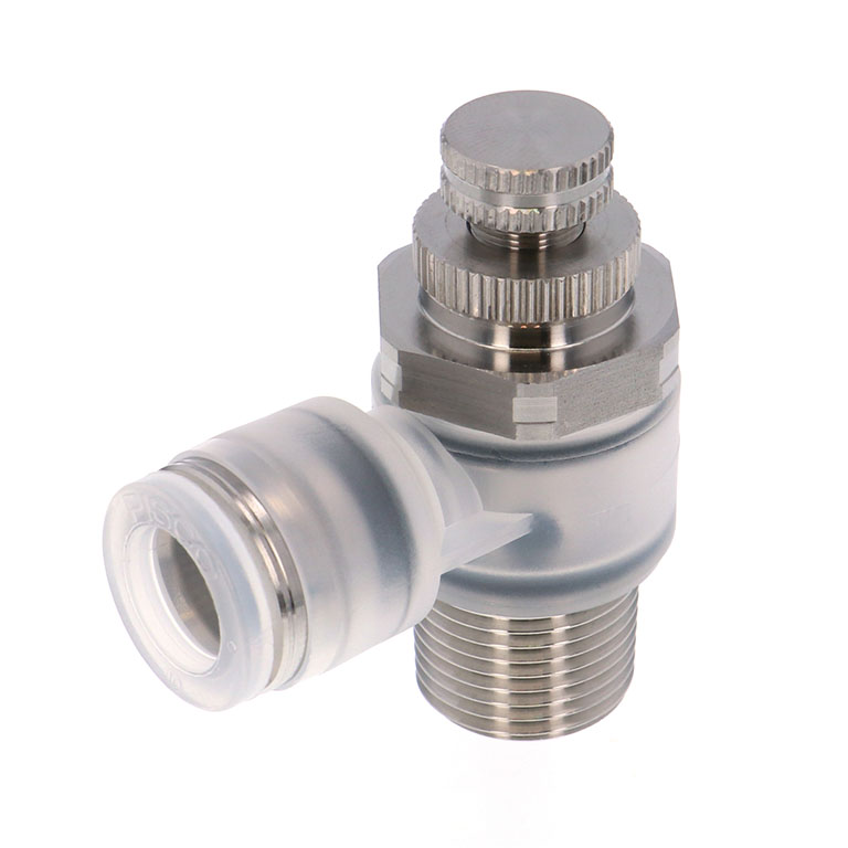 Van Tiết Lưu Khí Nén Chân Kim, Nhựa PP Và Inox 304 Pisco PJNC10-03-C