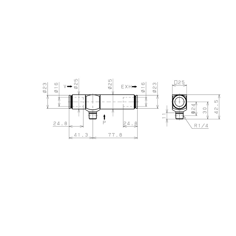 Bản vẽ kỹ thuật Bộ Tạo Chân Không Dòng VRL Pisco VRL300-160216