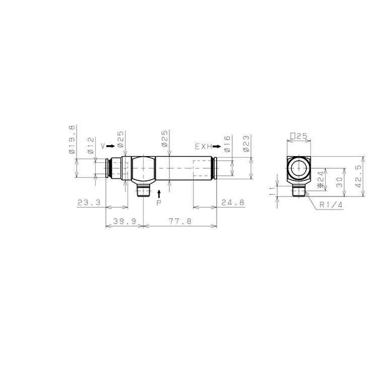 Bản vẽ kỹ thuật Bộ Tạo Chân Không Dòng VRL Pisco VRL200-120216