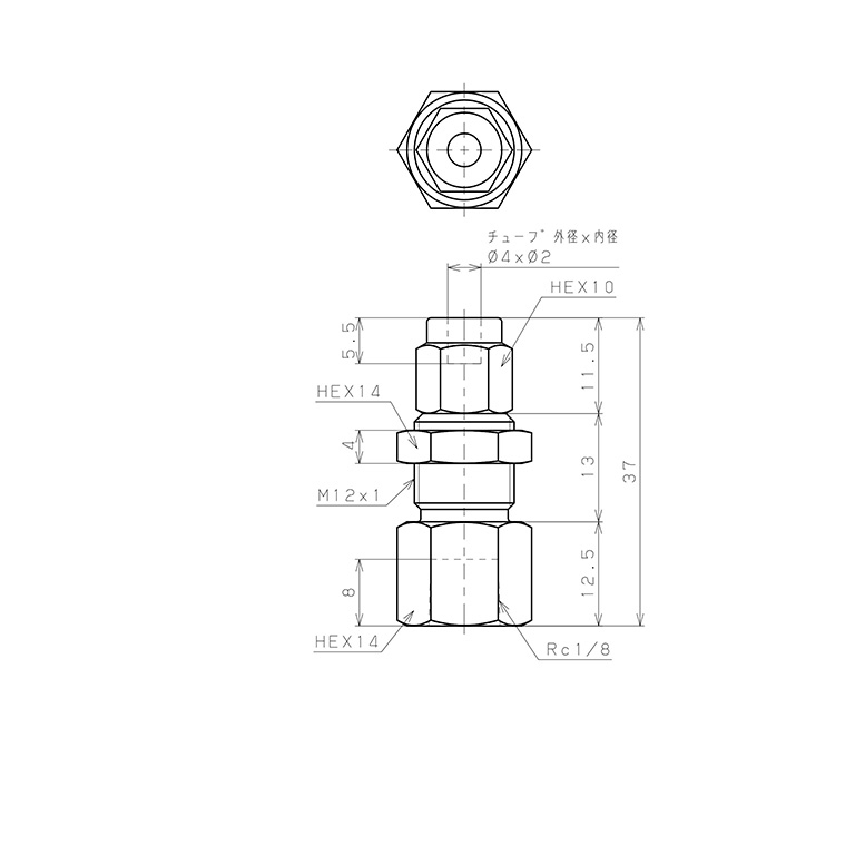 Bản vẽ kỹ thuật Đầu Ngạnh Nối Ống Có Đai Ốc Xiết Dạng Lắp Vách Ren Trong Pisco NSMF0420-01