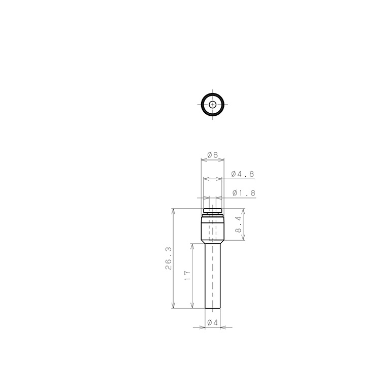 Bản vẽ kỹ thuật Đầu Nối Nhanh Khí Nén Giữa Ống Khí Và Fitting Dạng Nối Giảm Pisco PGJ4-180M-C