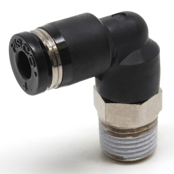 Đầu Nối Nhanh Khí Nén Dạng Cong 90° Ren Ngoài Pisco PL4-01W-C