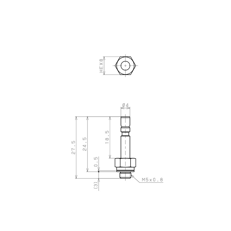 Bản vẽ kỹ thuật Đầu Nối Ren Đực Và Fitting Pisco PTJ4-M5