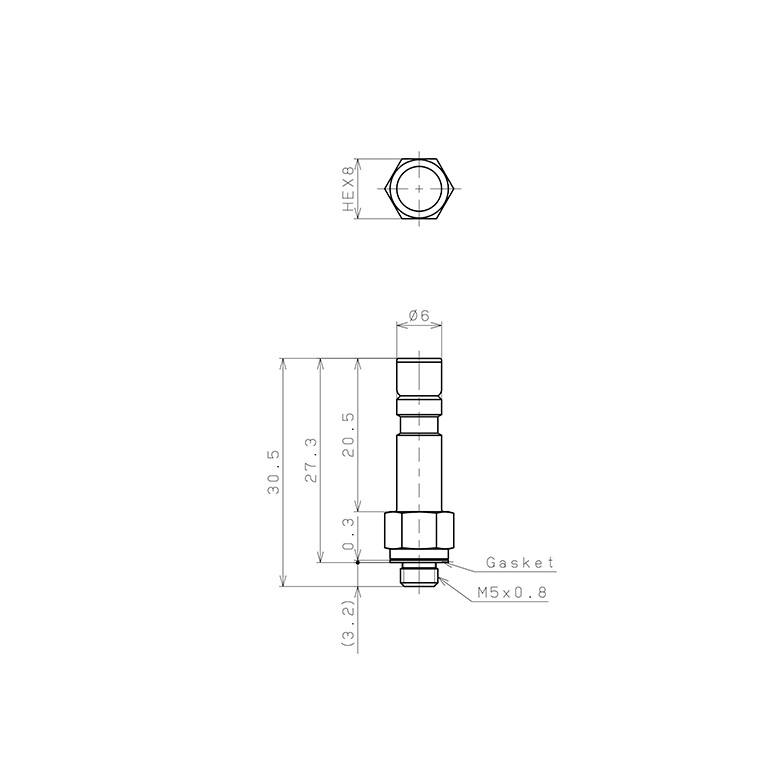 Bản vẽ kỹ thuật Đầu Nối Ren Đực Và Fitting Pisco SPTJ6-M5
