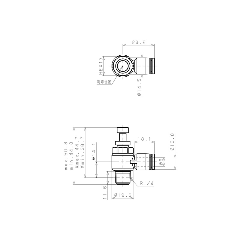 Bản vẽ kỹ thuật Van Tiết Lưu Khí Nén Lưu Lượng Lớn Pisco JSC8-02AH