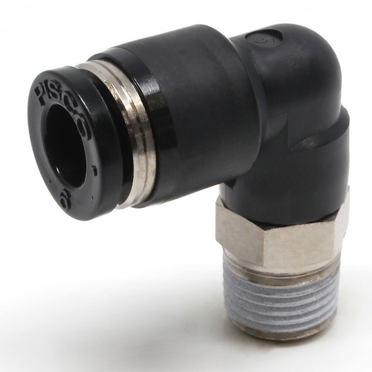 Đầu Nối Nhanh Khí Nén Dạng Cong 90° Ren Ngoài Pisco PL6-01W-C