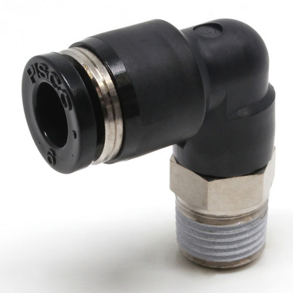 Đầu Nối Nhanh Khí Nén Dạng Cong 90° Ren Ngoài Pisco PL6-01W-C