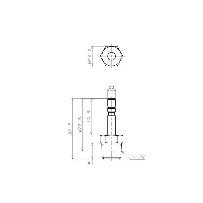 Bản vẽ kỹ thuật Đầu Nối Ren Đực Và Fitting Pisco SPTJ4-01-UC