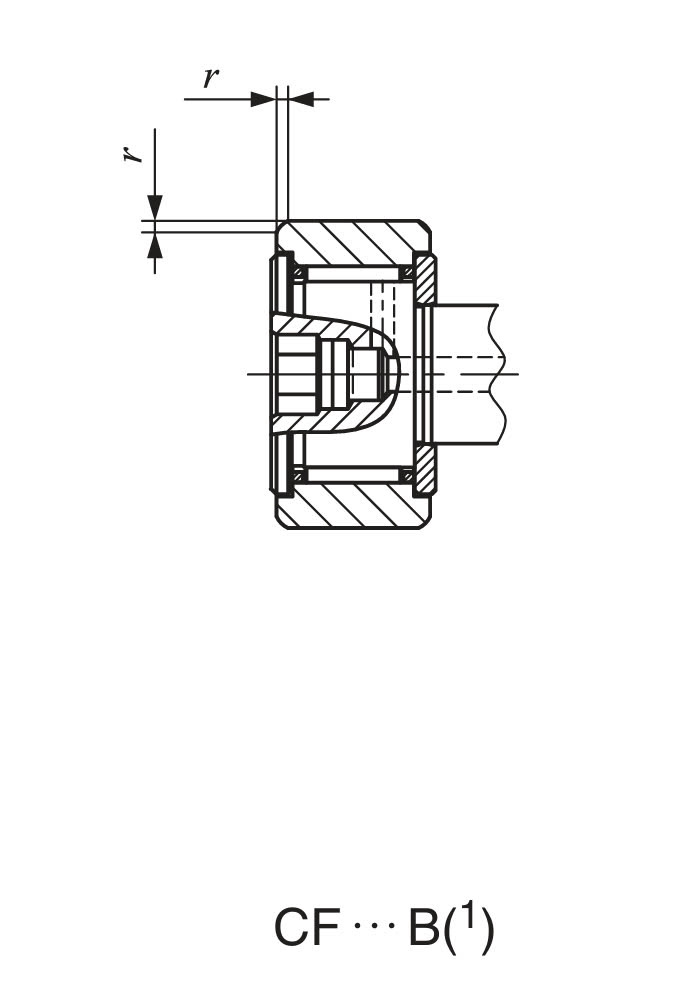 Bản vẽ kỹ thuật Vòng Bi Cam 3x10x7 mm IKO CF 3 B