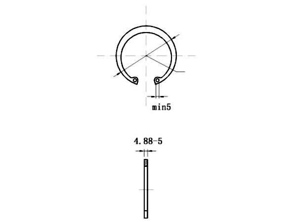 Bản vẽ kỹ thuật Phe Gài Lỗ Thép 65Mn DIN472 D280x5.0