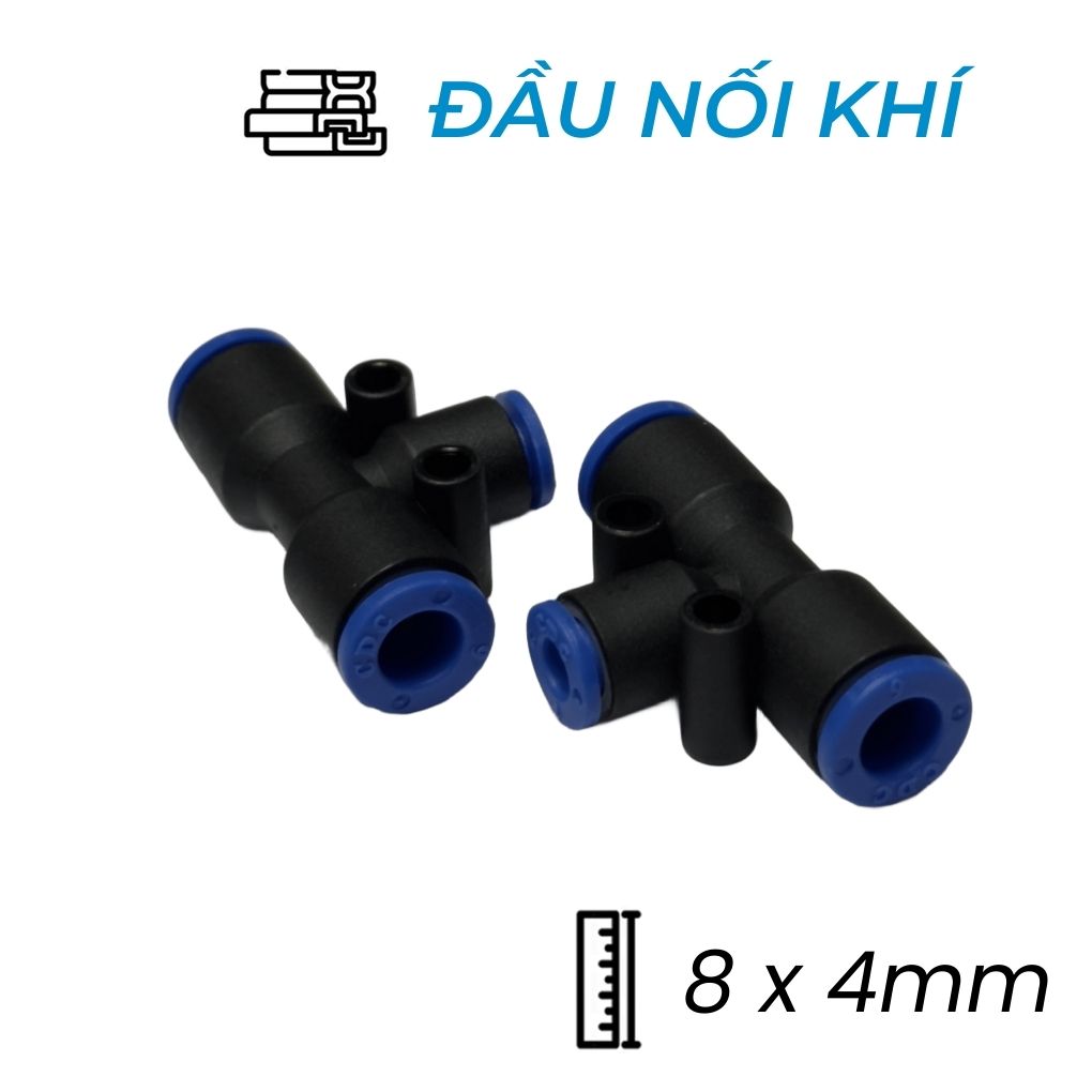 Đầu Nối Nhanh Khí Nén Chữ T Ø8x4mm CDC MPGT 0804 (Màu Đen)