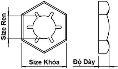 Bản vẽ kỹ thuật Tán Khóa Thép Nhúng Nóng Kẽm 65Mn DIN7967 M20