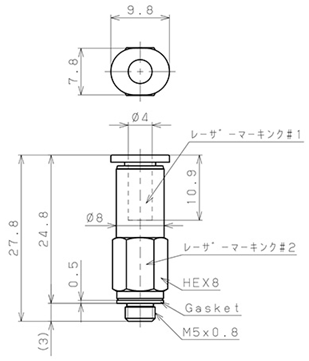 Bản vẽ kỹ thuật Van Khí Nén Một Chiều  Pisco CVC4-M5B