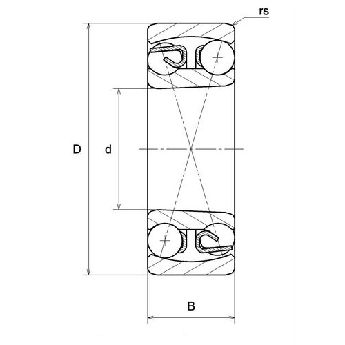 Bản vẽ kỹ thuật Vòng Bi Cầu Tự Lựa Lỗ Côn 45x85x19 NTN 1209SK