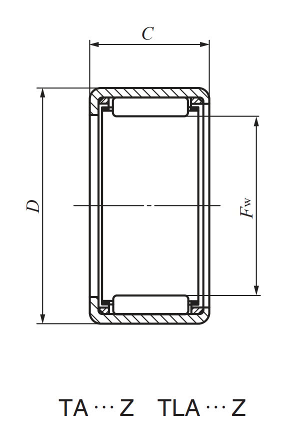 Bản vẽ kỹ thuật Vòng Bi Kim Vỏ Ngoài Mỏng 28x37x30 mm IKO TA 2830 Z
