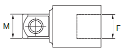 Bản vẽ kỹ thuật Đầu Tuýp Chuyển Đổi (Đầu Cái Vuông - Đầu Đực Vuông) 1/4×3/8 inch SATA 11913