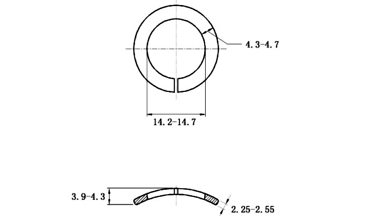Bản vẽ kỹ thuật Lông Đền Vênh Lượn Sóng Thép Mạ Kẽm DIN128A M14