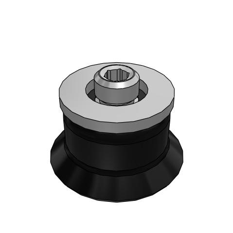 Bộ Nấm Hút Chân Không Có Vít Ren, Silicone Dẫn Điện, O.D 20 mm, Pisco VP20RSE-M6