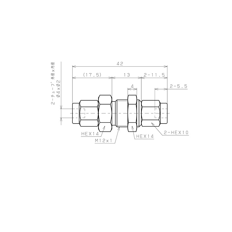 Bản vẽ kỹ thuật Đầu Ngạnh Nối Ống Có Đai Ốc Xiết Dạng Thẳng Lắp Kẹp Vách Pisco NSM0420
