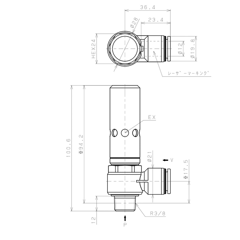 Bản vẽ kỹ thuật Bộ Tạo Chân Không Dòng VH - VS Pisco VHH20-1203
