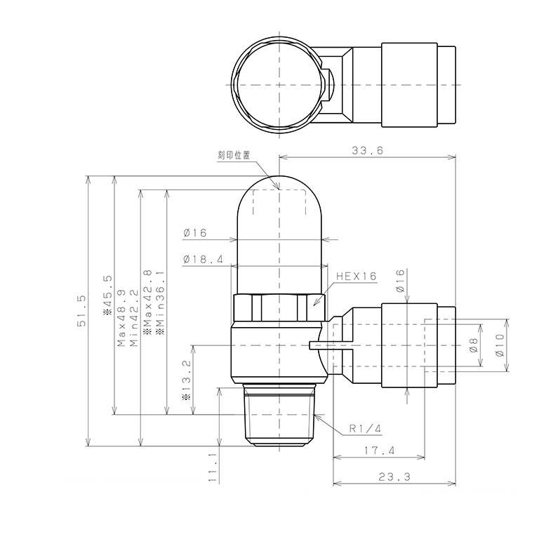 Bản vẽ kỹ thuật Van Tiết Lưu Khí Nén Bằng Nhựa Chống Văng Bám Xỉ Hàn Pisco JSC8-02BKV-0